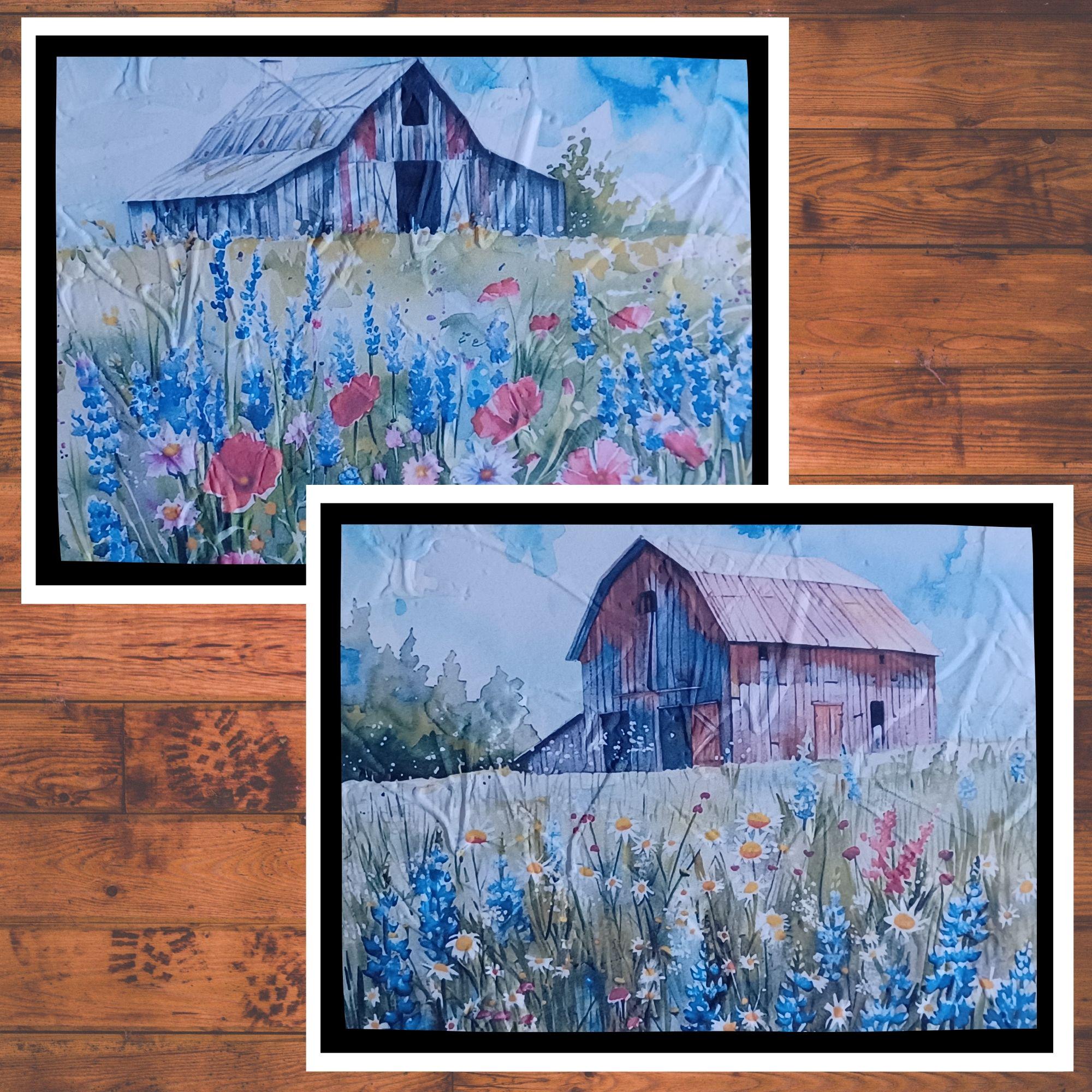 6 Rustic Barn Wildflower Embossed Card Kit: DIY Paper Craft (A2 Size W ...