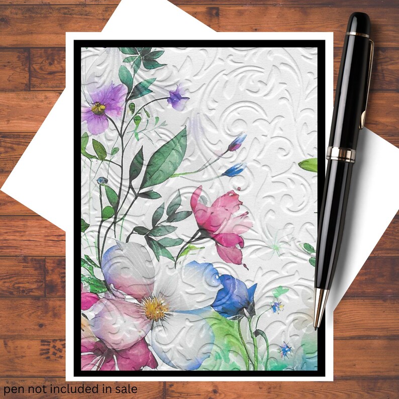 Embossed Floral Handmade Greeting Cards DIY Kit of 6 With Envelopes - Etsy