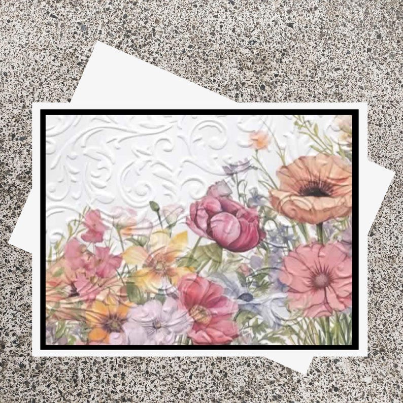 Watercolor Flower Garden Card Kit: Embossed DIY Greeting Cards With ...