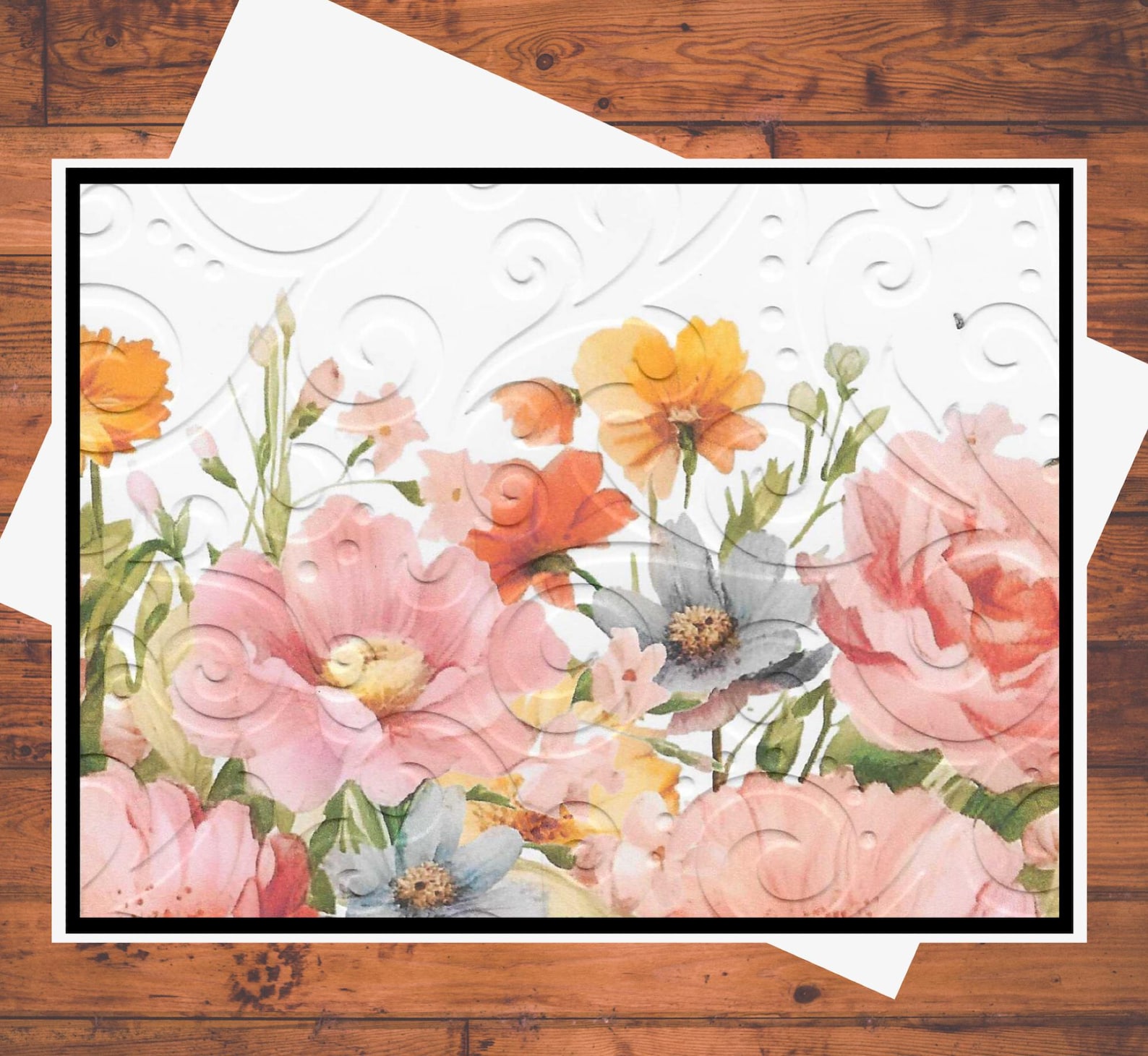 Watercolor Garden Flowers Card Kit: DIY Embossed Greeting Cards With ...