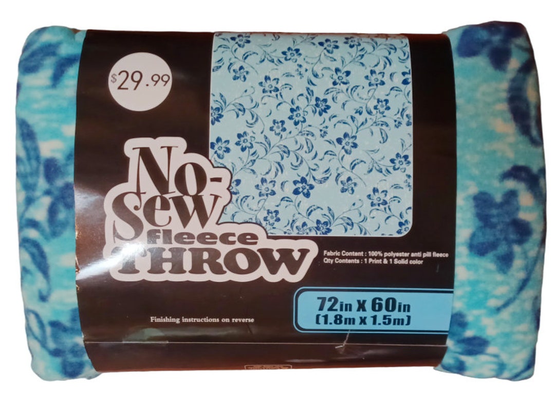 No Sew Fleece Throw Kit Large 72 X 60 Reversible Etsy