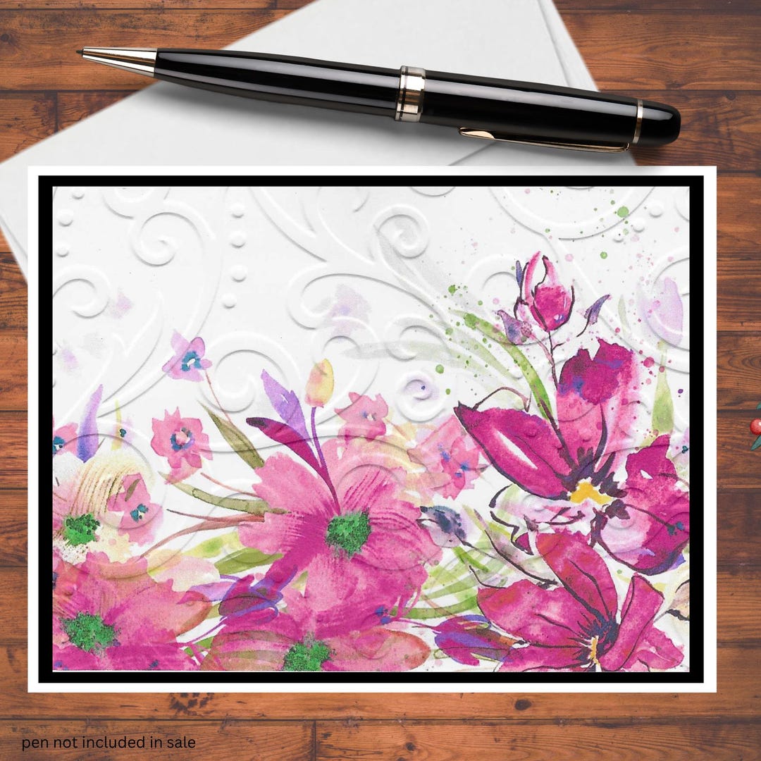 Embossed Floral Handmade DIY Card Kit: Set of 6 With Envelopes - Etsy