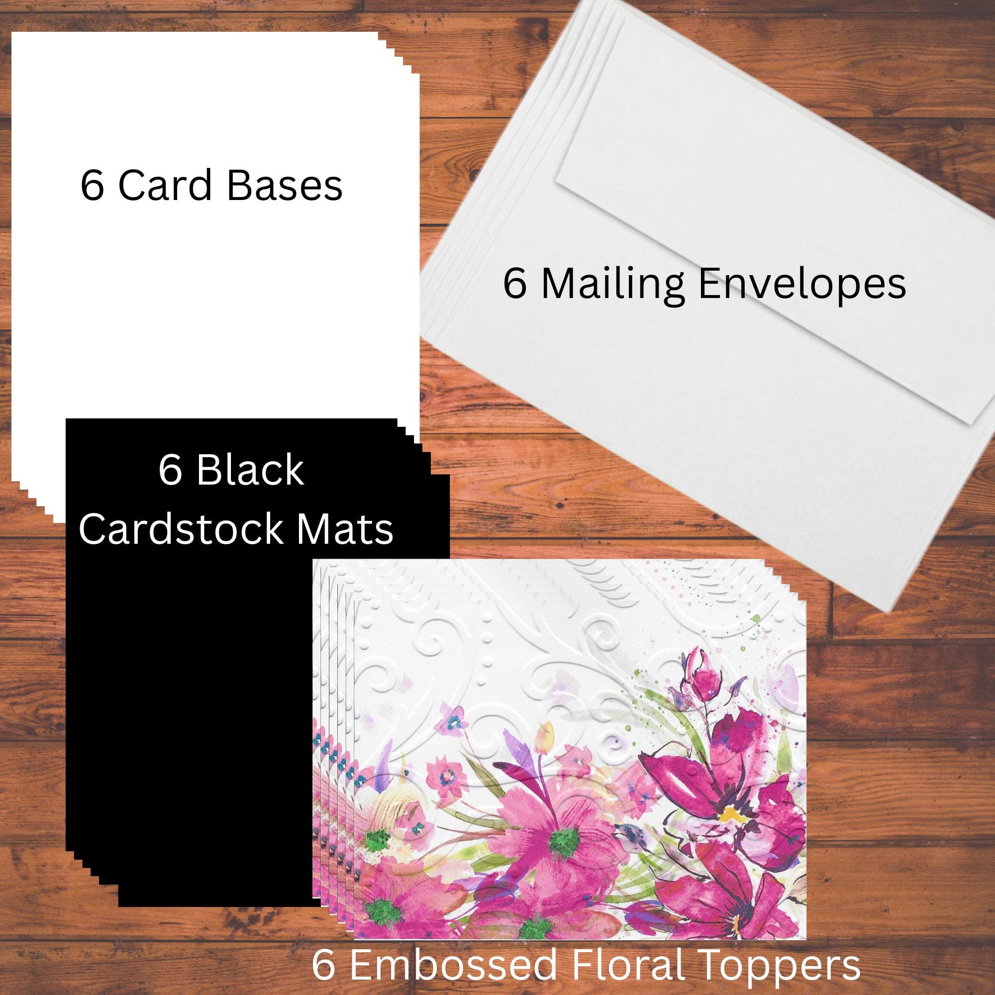 Embossed Floral Handmade DIY Card Kit: Set of 6 With Envelopes - Etsy