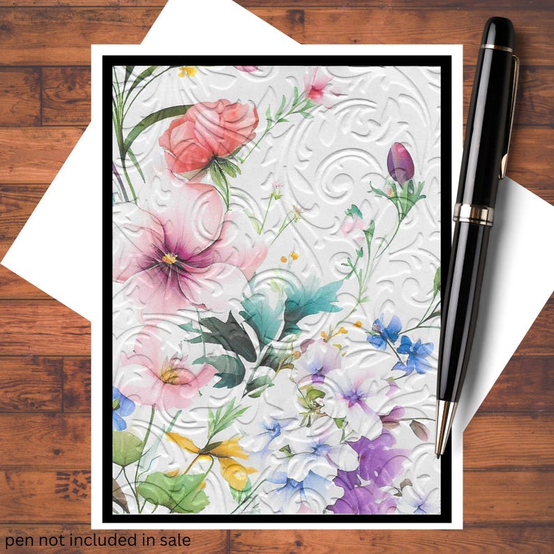 Embossed Floral Handmade Greeting Cards DIY Kit of 6 With Envelopes - Etsy