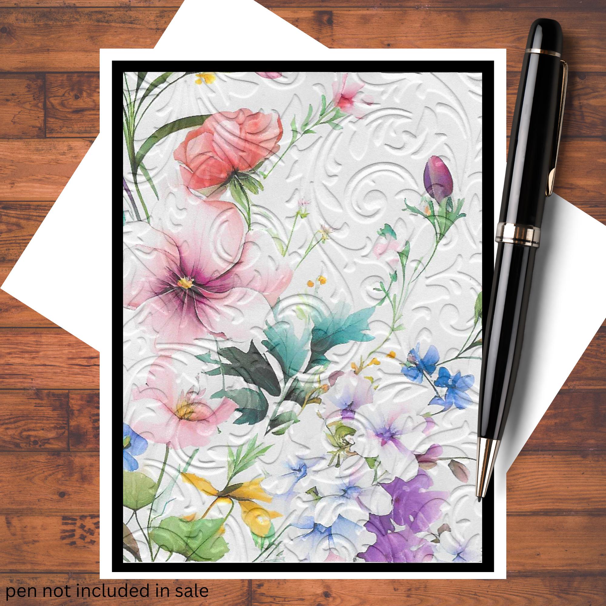 Embossed Floral Handmade Greeting Cards DIY Kit of 6 With Envelopes - Etsy