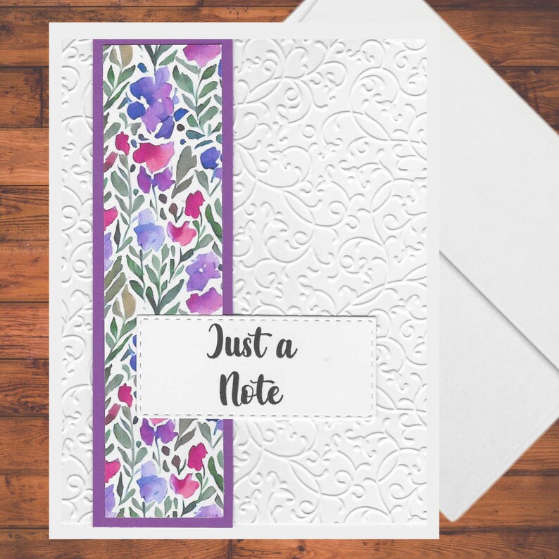 Floral Embossed Color Coordinated Handmade Card Kit, Set of 4 A2 Cards ...