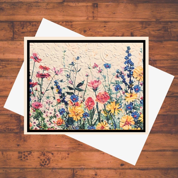 Embossed Wildflower Card Kit: DIY Handmade Stationery, Set of 6 with Envelopes