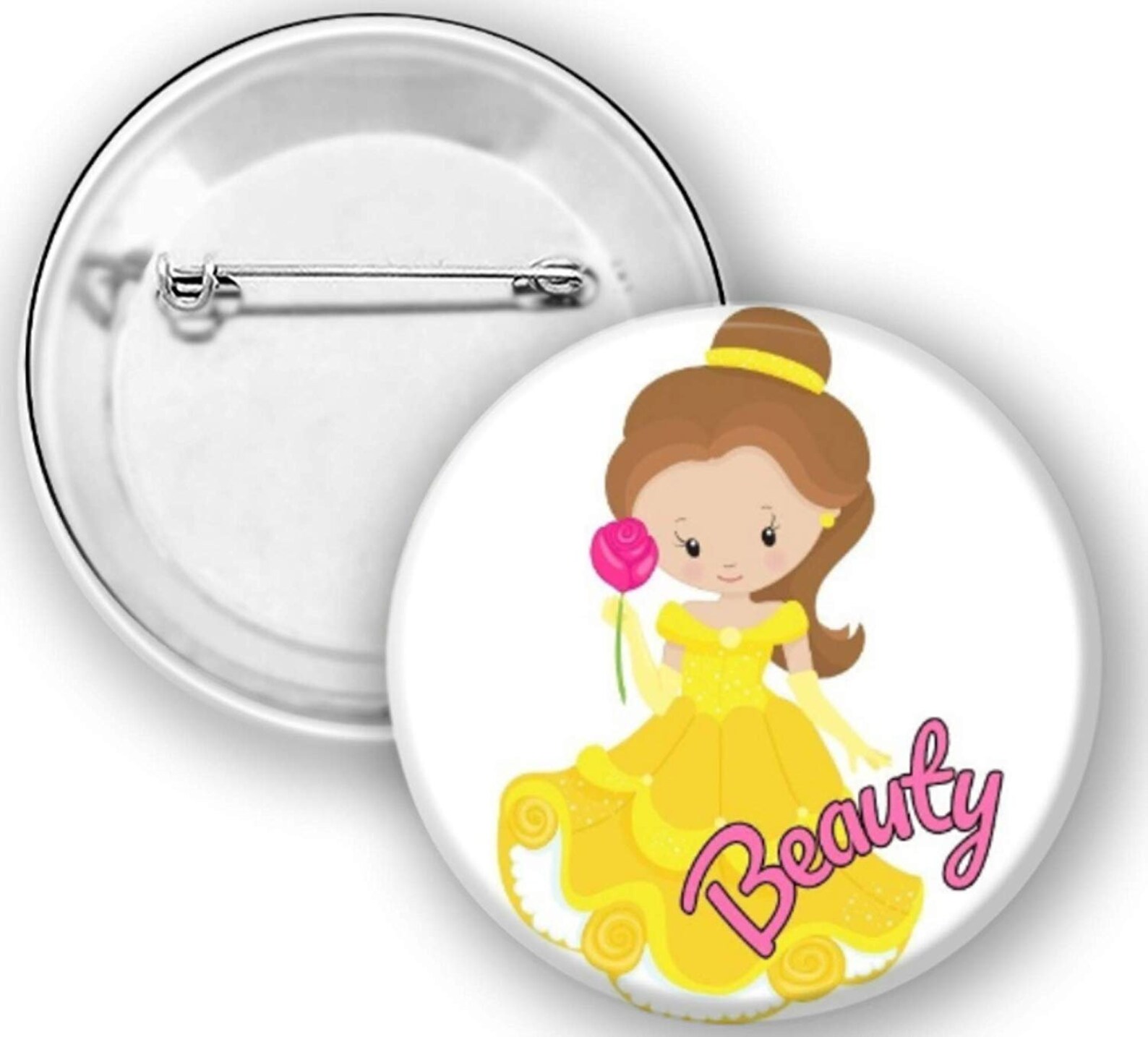 Beauty and the Beast Gender Reveal Pins Party Favors Boy Etsy
