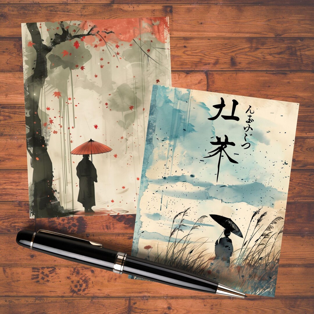 Watercolor Japanese Notecard Set: Oriental Stationery Gift With ...