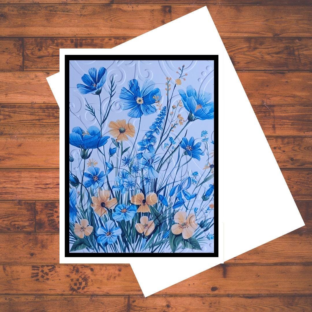 Wildflower Embossed Card Kit, Set of 6 A2 DIY Floral Greeting Cards ...