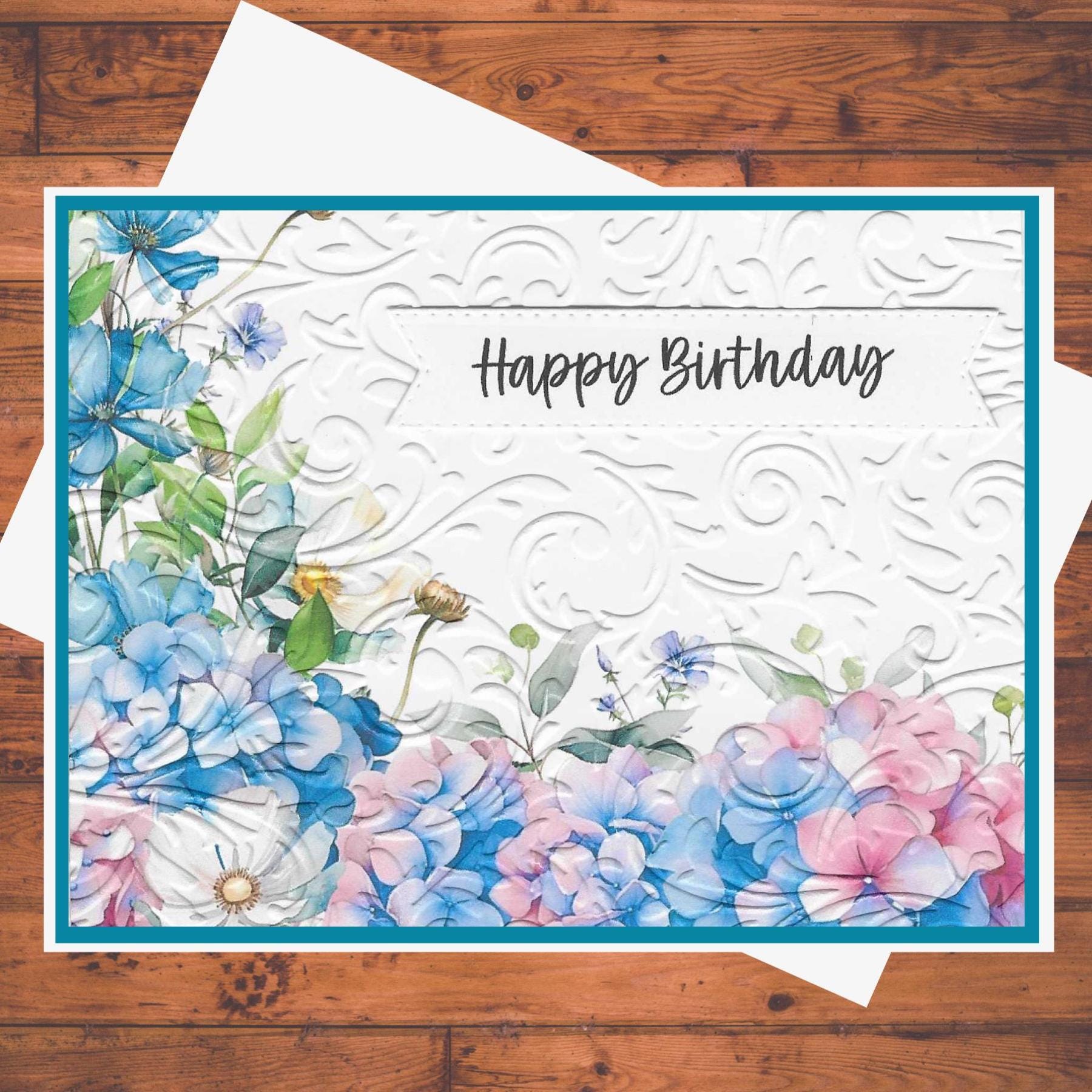 Hydrangea Embossed Card Kit: DIY Handmade Greeting Cards, Set of 6 ...