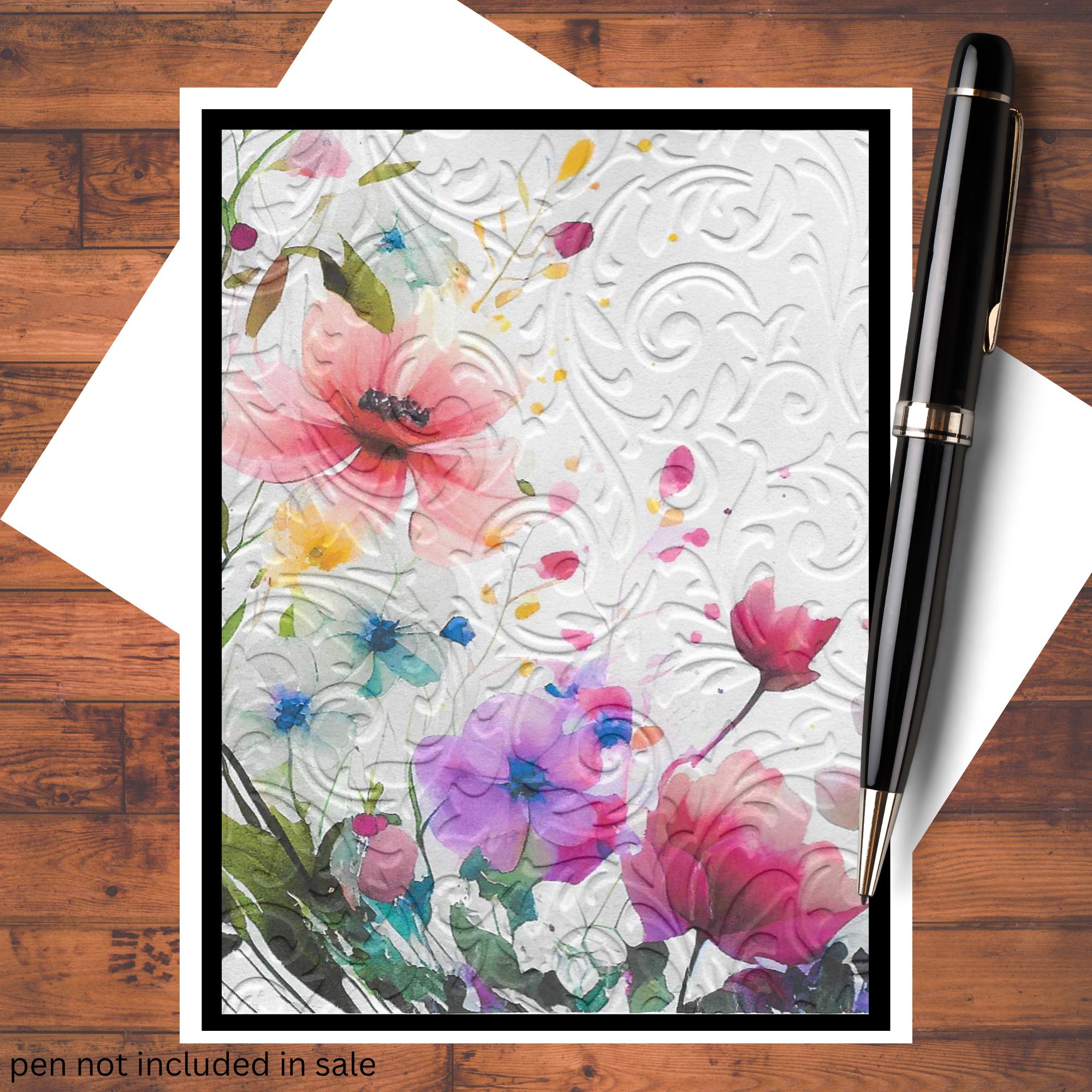 Embossed Floral Handmade Greeting Cards DIY Kit of 6 With Envelopes - Etsy