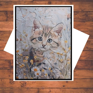 Cat & Flower Garden Card Kit: DIY Handmade Stationery With Envelopes - Etsy