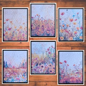 Wildflower Embossed Card Kit (set of 6): DIY Blank Greeting Cards With ...