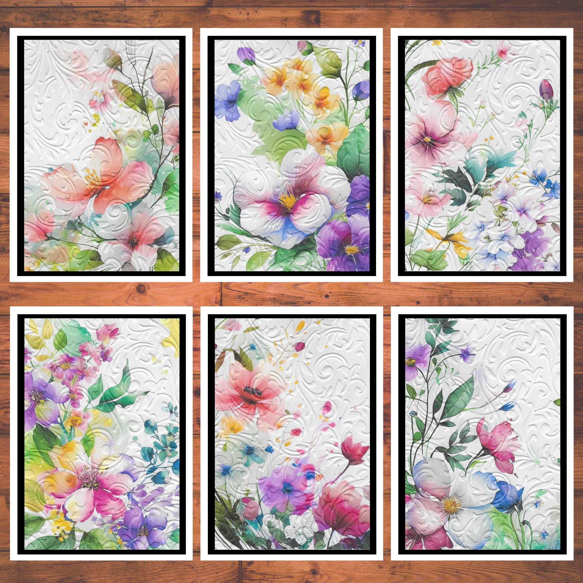 Embossed Floral Handmade Greeting Cards DIY Kit of 6 With Envelopes - Etsy