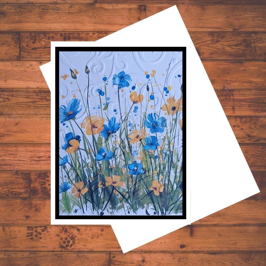 Wildflower Embossed Card Kit, Set of 6 A2 DIY Floral Greeting Cards ...