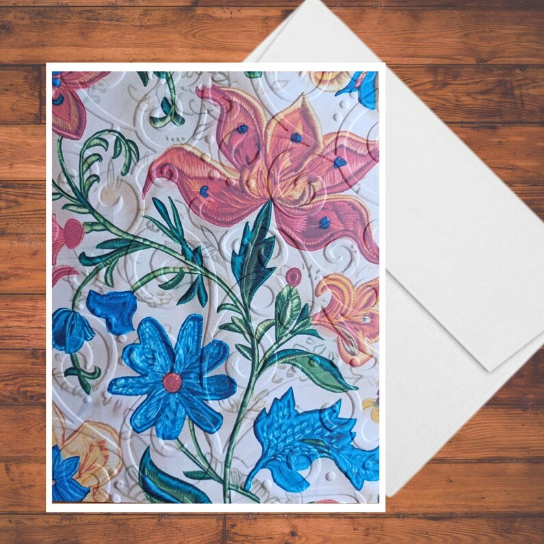 Floral Tapestry Design Embossed Handmade Card Kit, Set of 6 A2 W ...