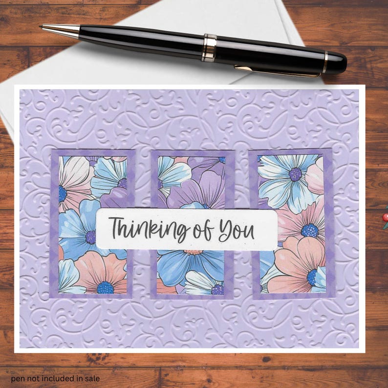Floral Embossed Color Coordinated Handmade Card Kit, Set of 4 A2 Cards ...