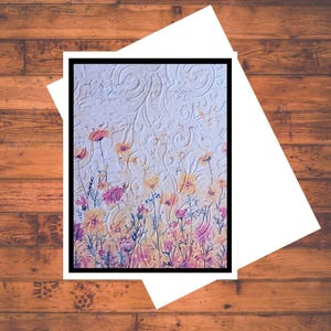 Wildflower Embossed Card Kit (set of 6): DIY Blank Greeting Cards With ...