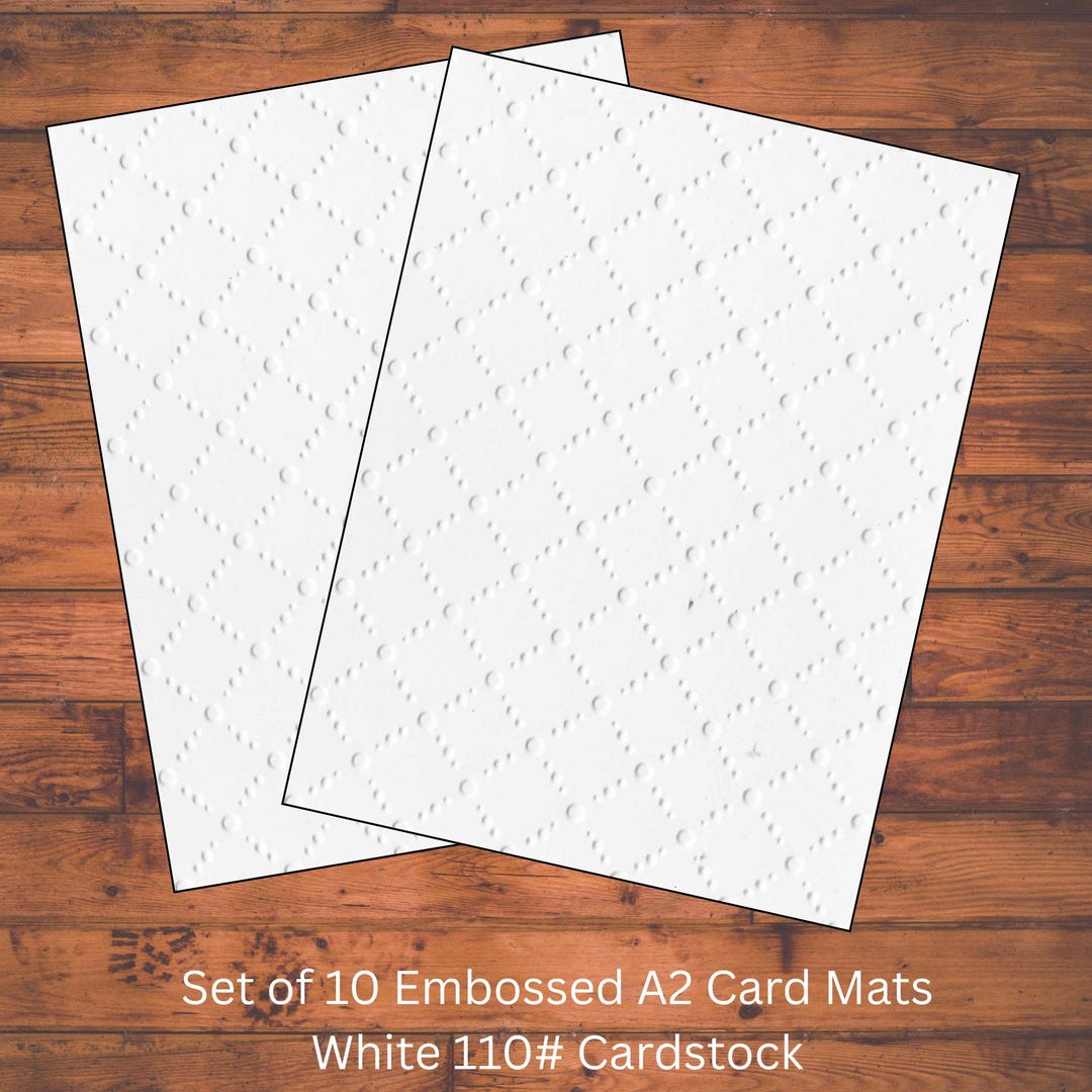 White Embossed Criss Cross A2 Card Mats: 110lb Cardstock, Handmade Set ...