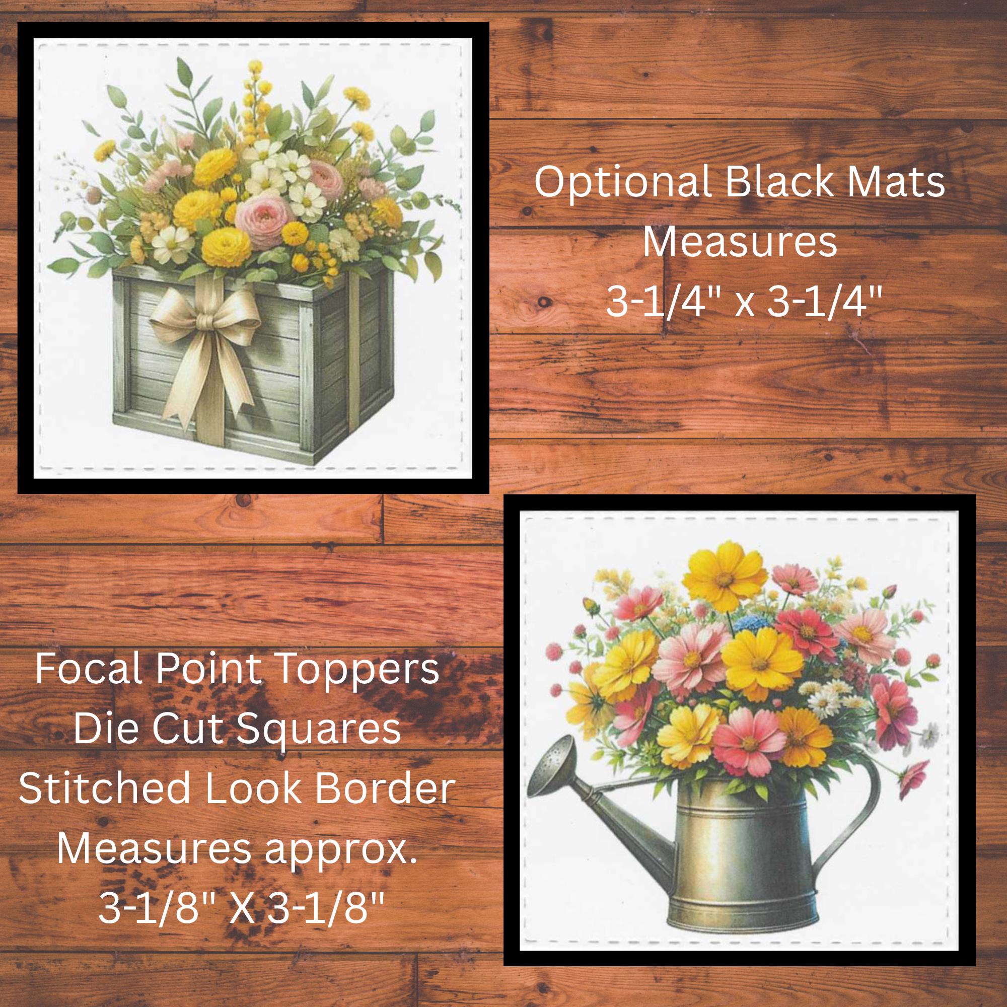 Colorful Flower Arrangements Die Cut Card Toppers, Card Making Supplies ...