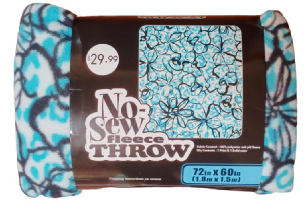 No Sew Fleece Throw Kit Large 72 X 60 Reversible Etsy