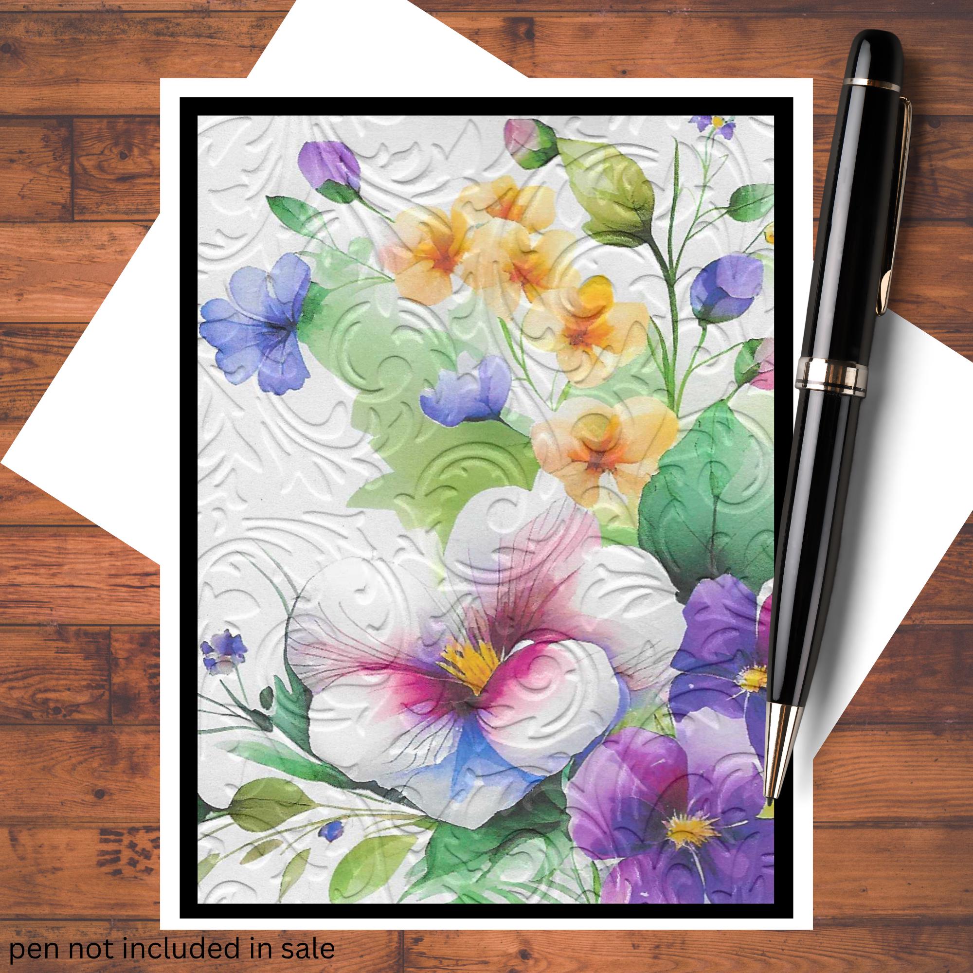 Embossed Floral Handmade Greeting Cards DIY Kit of 6 With Envelopes - Etsy