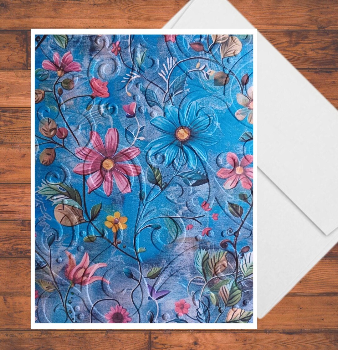 Floral Tapestry Design Embossed Handmade Card Kit, Set of 6 A2 W ...