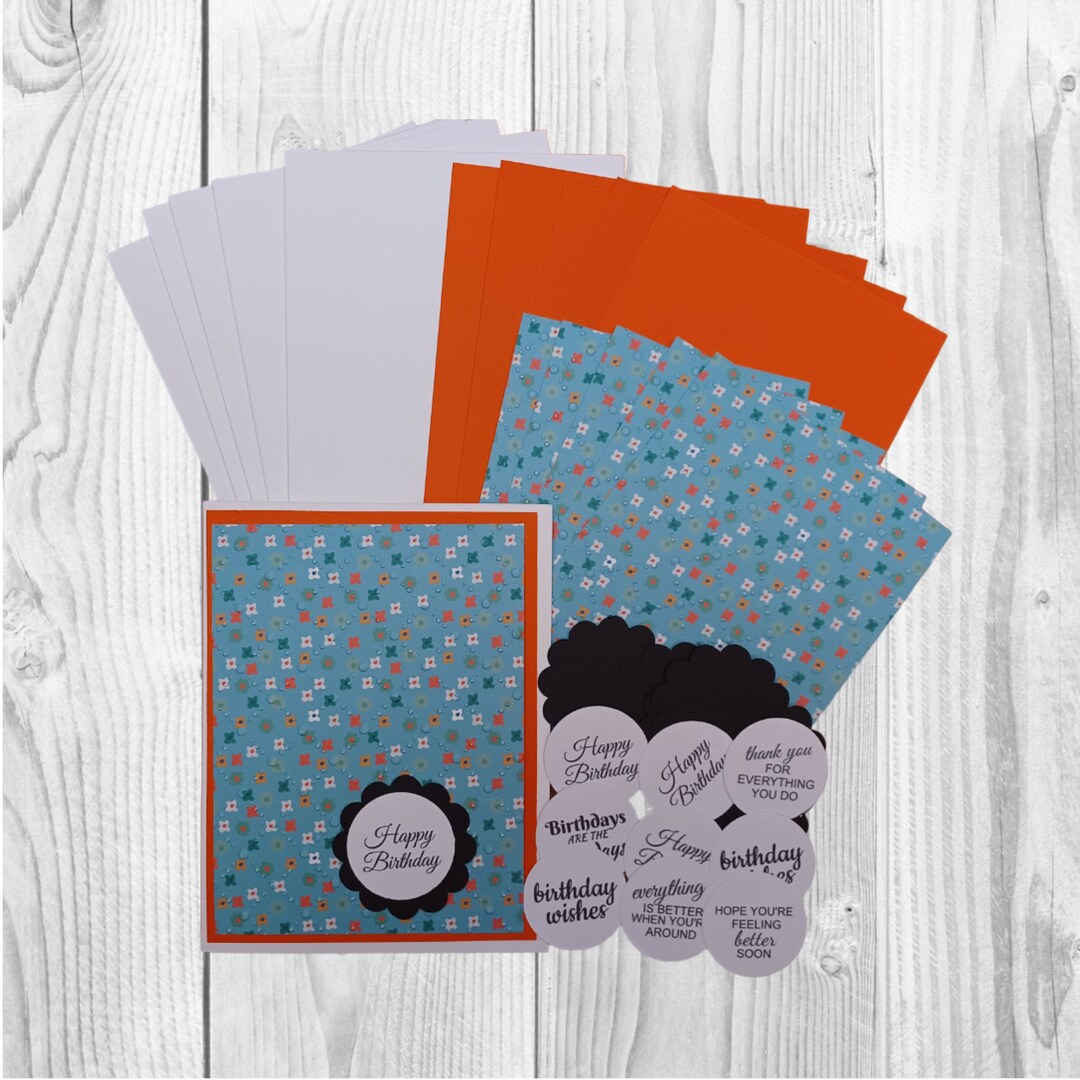 Embossed Floral Print Card Kit Adults Seniors DIY Card Kit Beginner