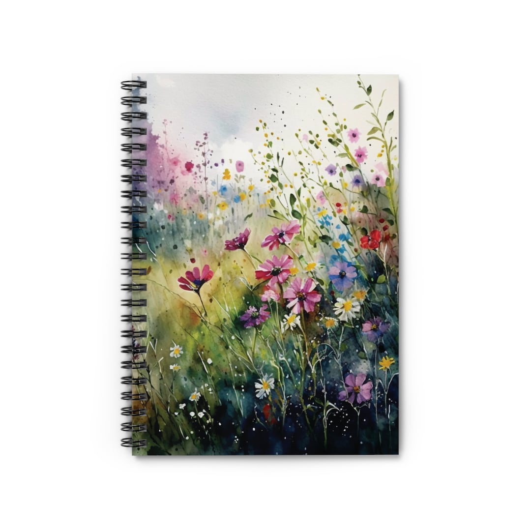 Field of Wildflowers Notebook, Spiral Notebook With Ruled Lines, 6 X 8 ...