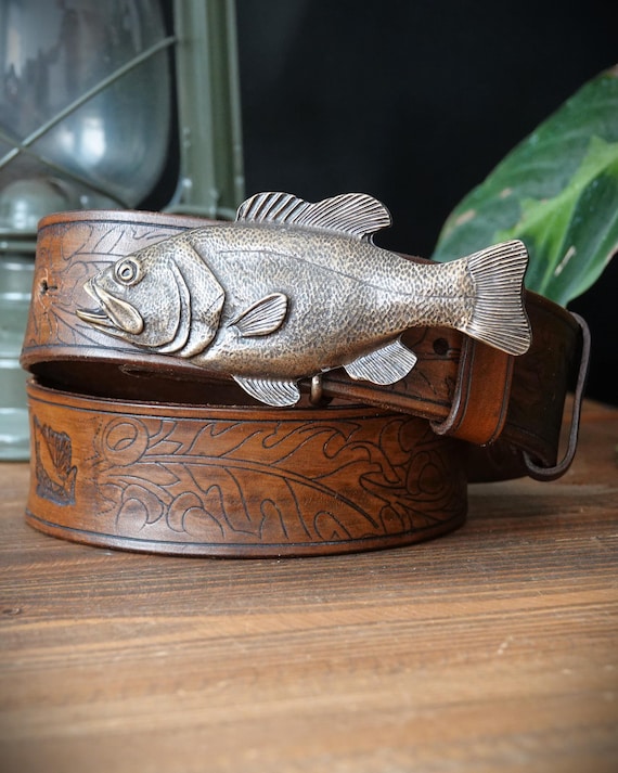 Redfish Mens Belts With Fish On Them Men's Handmade Full Grain