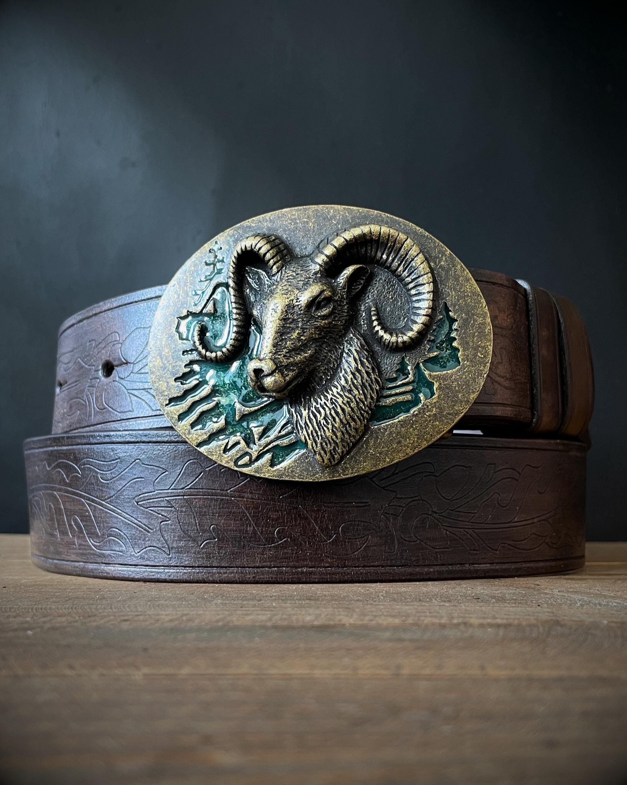 Gold Ram Belt Buckle - Etsy display picture 1