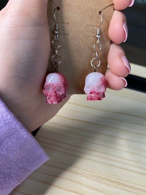 Bloody skull earrings