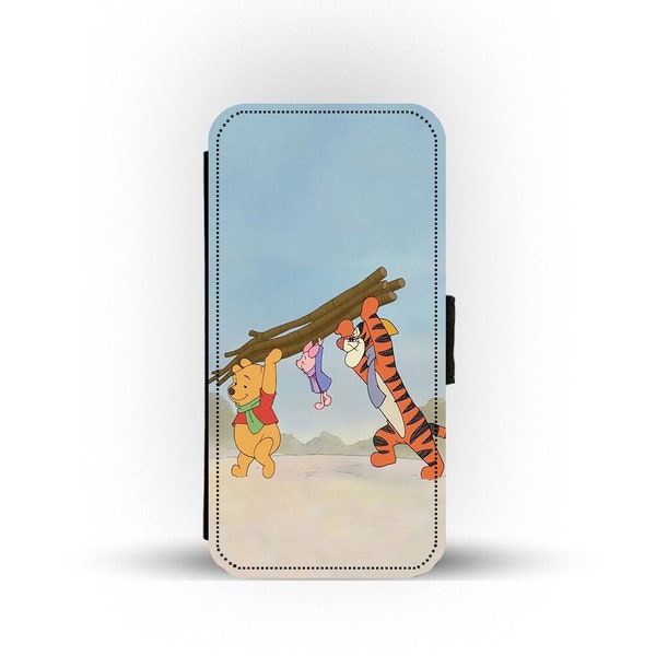 Wallet Phone Cover with Card Inserts, Custom Phone Case, Disney Winnie Pooh, Piglet and Tigger