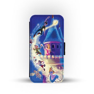 Étui portefeuille avec inserts pour cartes, coque de téléphone personnalisée, Peter Pan Disney, fée clochette - Ajoutez votre nom !