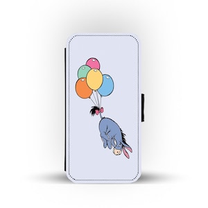 Étui de téléphone portefeuille avec inserts pour cartes, coque de téléphone personnalisée, Bourriquet de Winnie l'ourson avec ballons de Disney