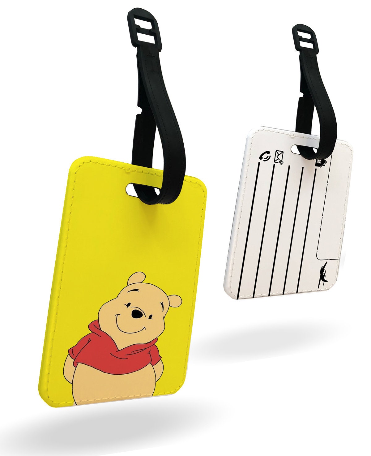 Personalised Faux Leather Passport Cover & Luggage Tag, Travel Accessory Set, Disney Winnie-the-Pooh, Pooh Bear Travel Set, Custom Gift