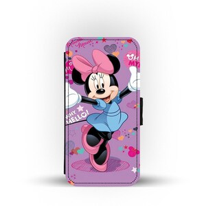 Étui portefeuille avec inserts pour cartes, coque de téléphone personnalisée, jolie Minnie Mouse Disney, cadeau pour elle - Ajoutez votre nom !