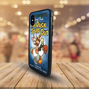 Personalised Snapback Rubber Phone Case, Stylish Phone Cover, Disney Donald Duck and Daisy, Vintage Comic, Custom Gift with Name