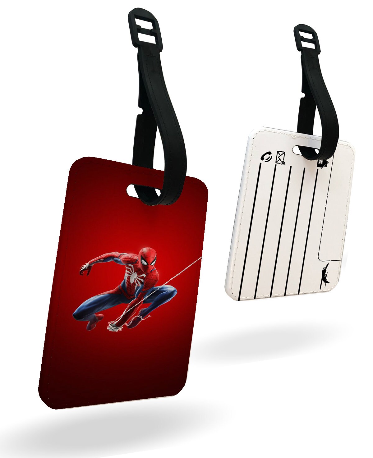 Personalised Faux Leather Passport Cover and Luggage Tags, Travel Accessory Set, Marvel Avengers Amazing Spiderman