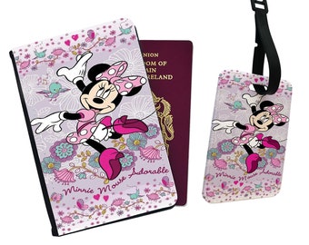 Fashion Minnie And Donald Duck Soft Leather Luggage Tags With Privacy Cover 1-4 Pcs Choose Suit For Travel,Vacation Fashion Minnie And Donald Duck Soft Leather Luggage Tags With Privacy Cover 1-4 Pcs Choose Suit For Travel,Vacation