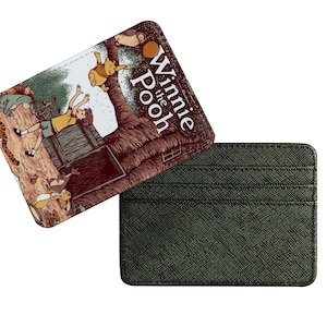 Porte-cartes en cuir élégant, Portefeuille fin pour cartes de crédit, Cadeau personnalisé élégant, Disney Winnie Pooh