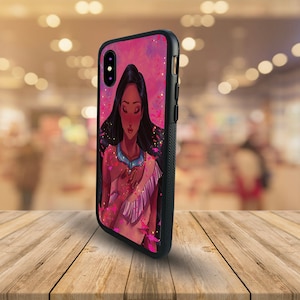 Rubber Phone Case, Personalised Snapback Phone Cover, Disney Pocahontas, Gift for her, Custom Gift with Name