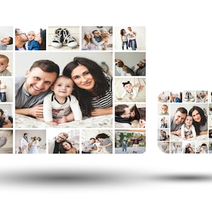 Photo Collage Table Mat, Photo Collage Drink Coaster, High Gloss Placement and Drink Coaster Set, Personalised Gift