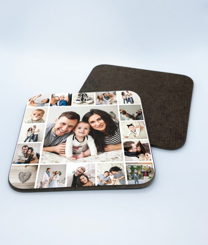 Custom Photo Collage Table Mat Personalised High Gloss Square Etsy UK