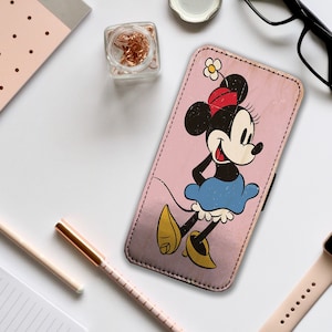 Custodia per telefono con portafoglio e inserti per carte di credito, custodia per telefono personalizzata, Disney Minnie Mouse - Aggiungi il tuo nome!