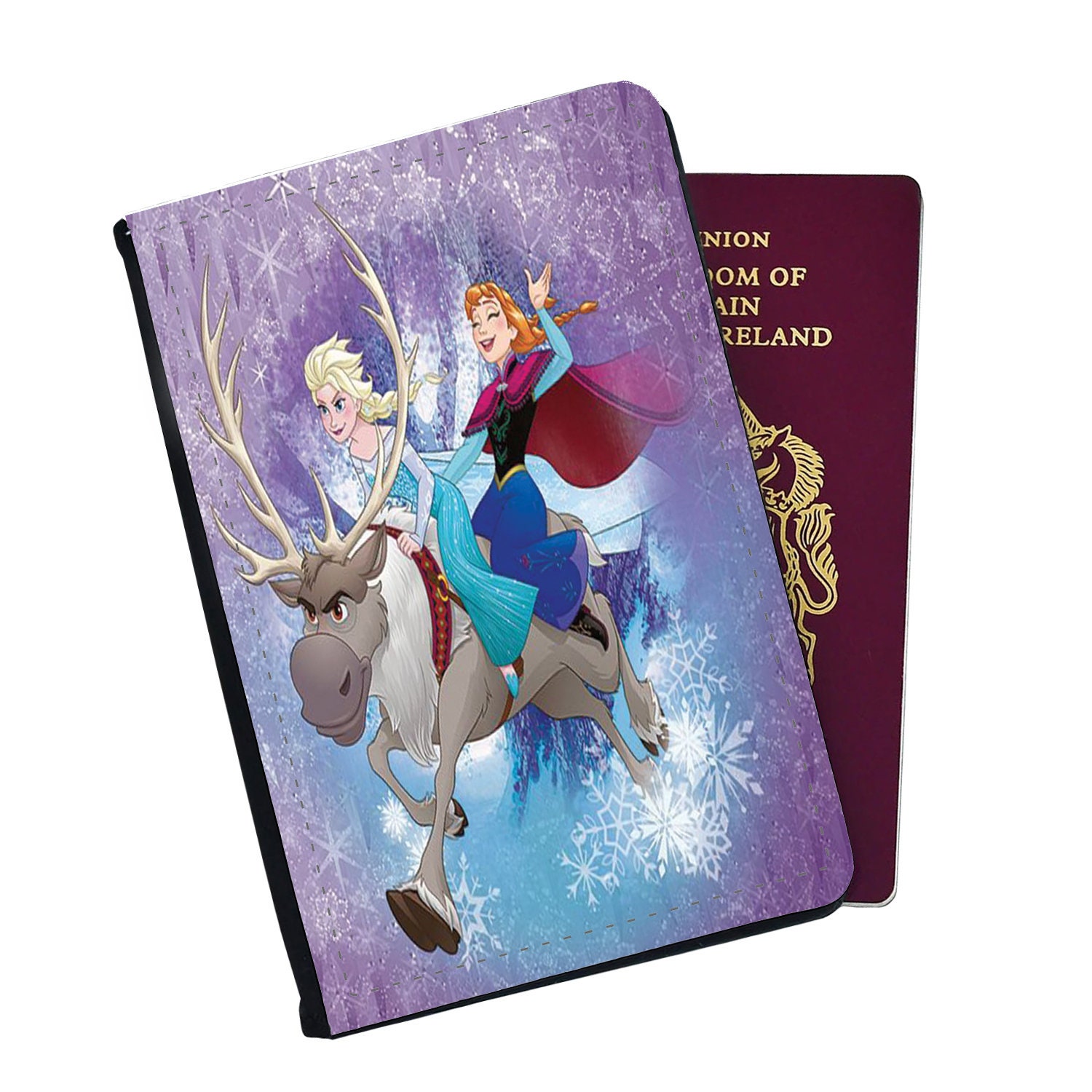 Personalised Faux Leather Passport Cover and Luggage Tag Disney Frozen Olaf Snowman Elsa Anna Sisters Vintage Disneyland Friends Gift