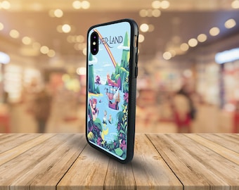 Personalised Snapback Rubber Phone Case, Disney Neverland Peter Pan , Custom Gift with Name