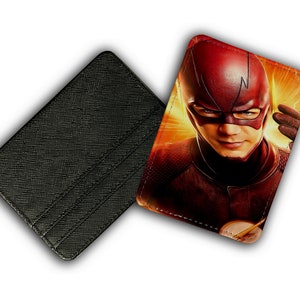 Porte-cartes en cuir élégant, Portefeuille fin pour cartes de crédit, Cadeau personnalisé élégant, Flash Disney
