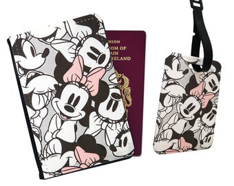 Fashion Minnie And Donald Duck Soft Leather Luggage Tags With Privacy Cover 1-4 Pcs Choose Suit For Travel,Vacation Fashion Minnie And Donald Duck Soft Leather Luggage Tags With Privacy Cover 1-4 Pcs Choose Suit For Travel,Vacation